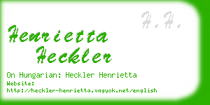 henrietta heckler business card